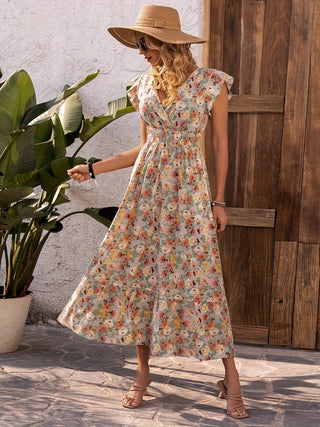 Blomstret Maxikjole med Smock