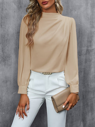 Elegant Højhalset Bluse