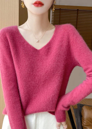 Pink V-hals Sweater