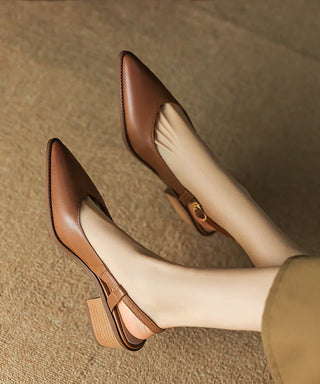 Brune Slingback Hæle