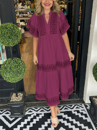 Boho Kjole med Broderi
