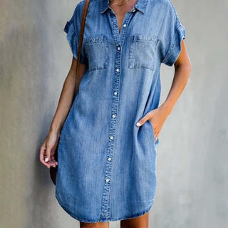 Skjortekjole i Denim