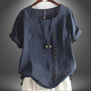 Linnedbluse med Knapper