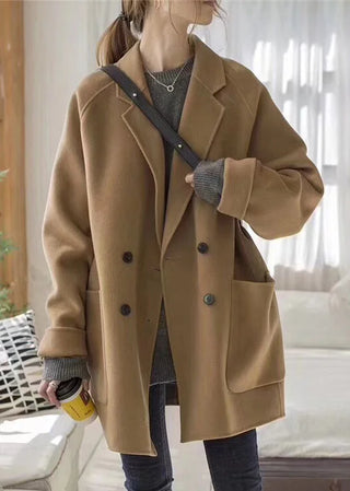 Dobbeltradet Beige Frakke