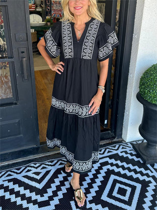 Boho Kjole med Broderi