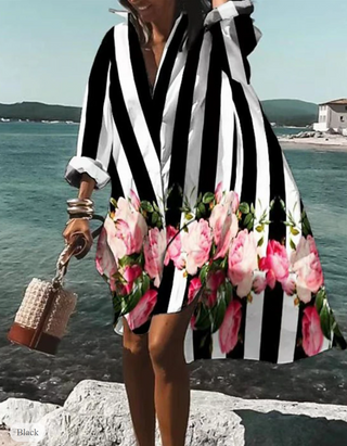 Blomstret Skjortekjole