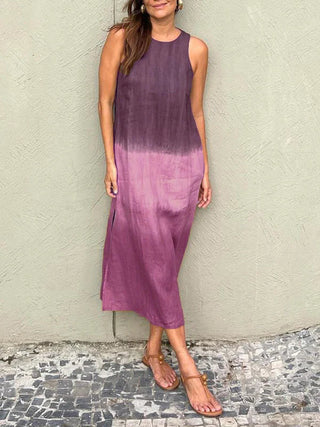 Ærmeløs Dip Dye Midikjole