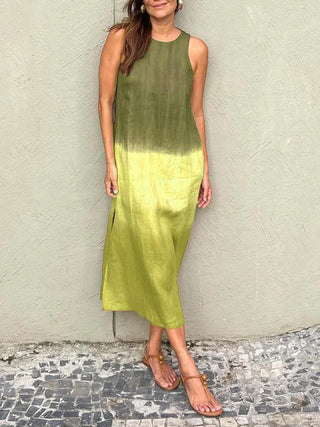 Ærmeløs Dip Dye Midikjole