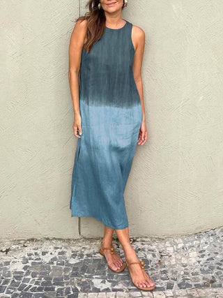 Ærmeløs Dip Dye Midikjole