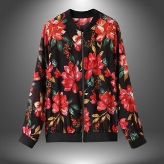 Blomsterprint Bomberjakke