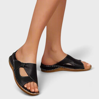 Læder Sandaler med Åben Tå