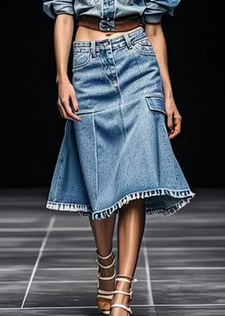 Franset Denim Nederdel med Lommer
