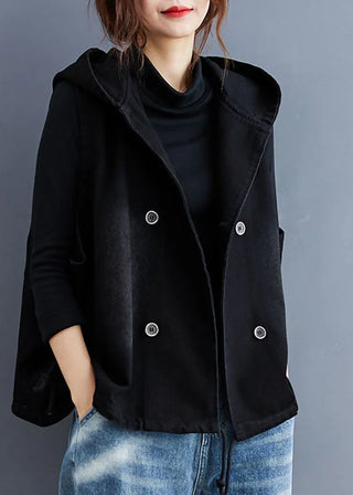 Sort Hætted Vest