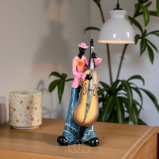 Farverig Musiker Figur Skulptur