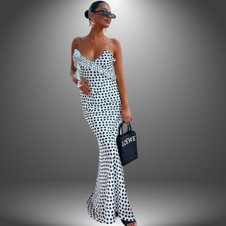 Polka Dot Maxikjole Komfort og Stil