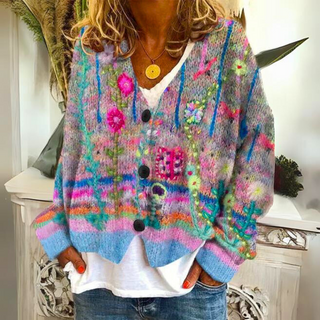 Blomster Mønstret Cardigan