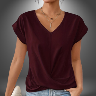 Draperet V-Hals Bluse