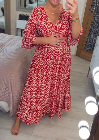 Boheme Maxikjole med Print