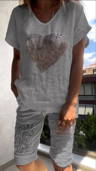 Paillet Sæt med Shorts