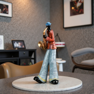 Farverig Musiker Figur Skulptur