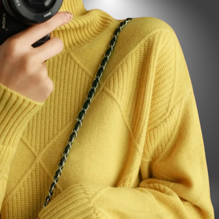 Geometrisk Rullekrave Sweater