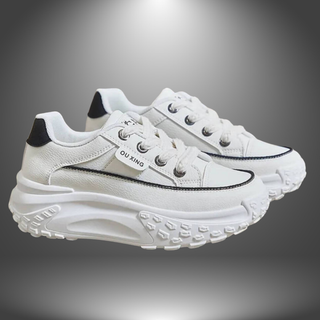 Chunky Sneakers med Rød og Hvid Design