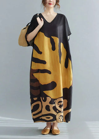 Maxi kjole med kunstnerisk print