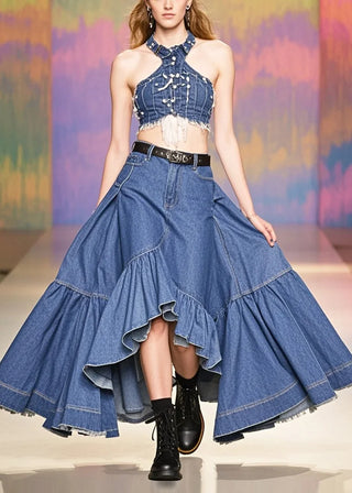 Denim Voluminøs Nederdel