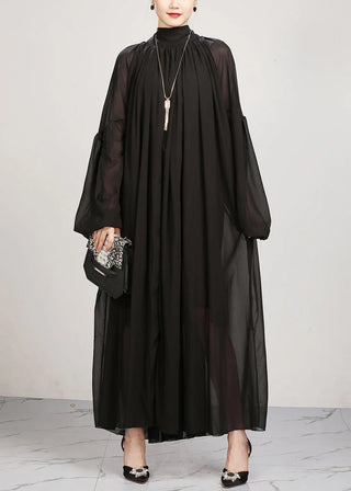 Sort Chiffon Kjole