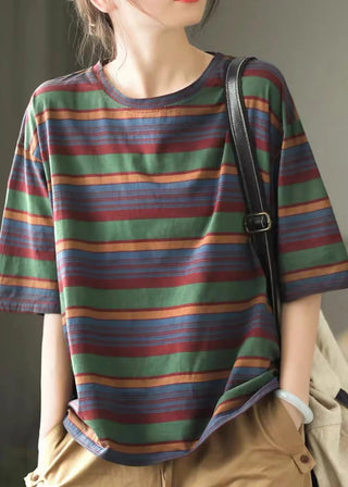Stribet T-shirt Komfortabel og Stilfuld