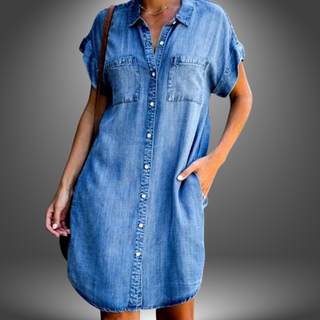 Denim Skjortekjole Komfort og Stil