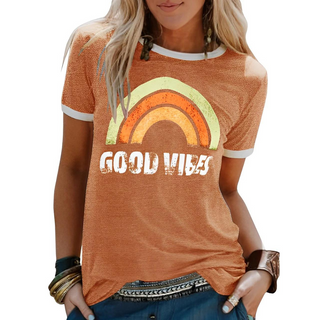 Good Vibes T-shirt | Retro Print | Komfortabel og Farverig