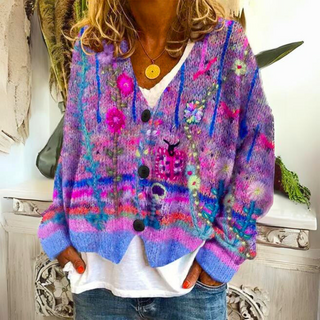 Blomster Mønstret Cardigan