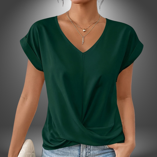 Draperet V-Hals Bluse