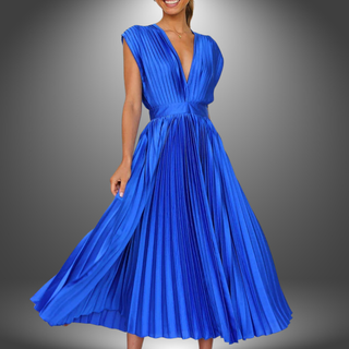 Elegant Plisseret Midikjole