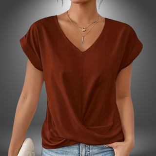 Draperet V-Hals Bluse