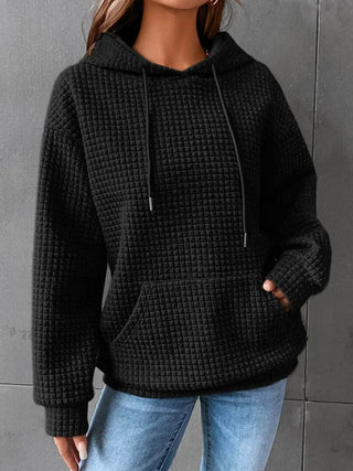 Quiltet Hoodie med Kængurulomme