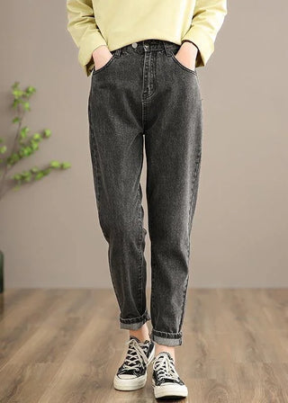 Højtaljede Jeans med Opfoldede Kanter