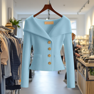 Strikket Cardigan med Store Knapper