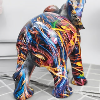 Farverig Elefant Skulptur