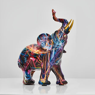 Farverig Elefant Skulptur