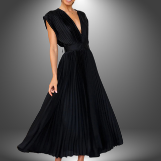 Elegant Plisseret Midikjole