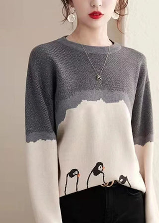 Pingvin Print Sweater | Komfortabel og Sjov | Afslappet Look