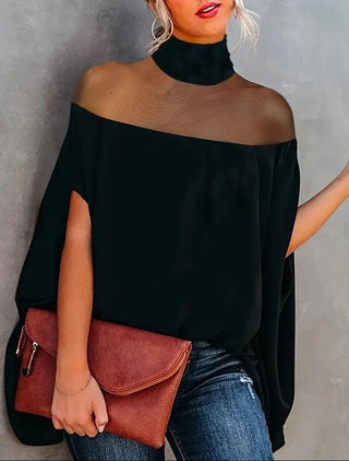 Bluse med Mesh-Overdel