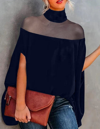 Bluse med Mesh-Overdel