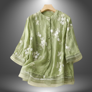 Blomstret Bomuldsbluse Elegant og Luftig