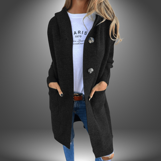 Beige Strikket Cardigan med Knapper