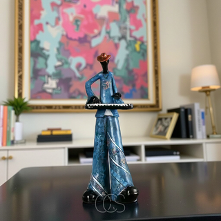 Farverig Musiker Figur Skulptur