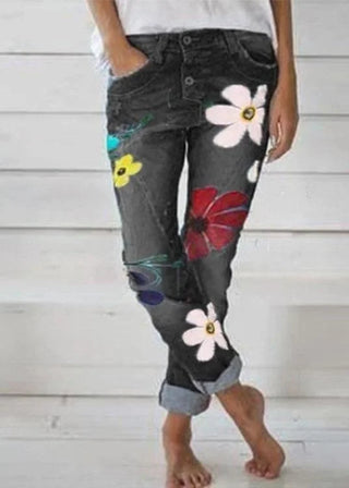 Blomstrede Denim Jeans