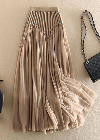 Plisseret chiffon maxinederdel